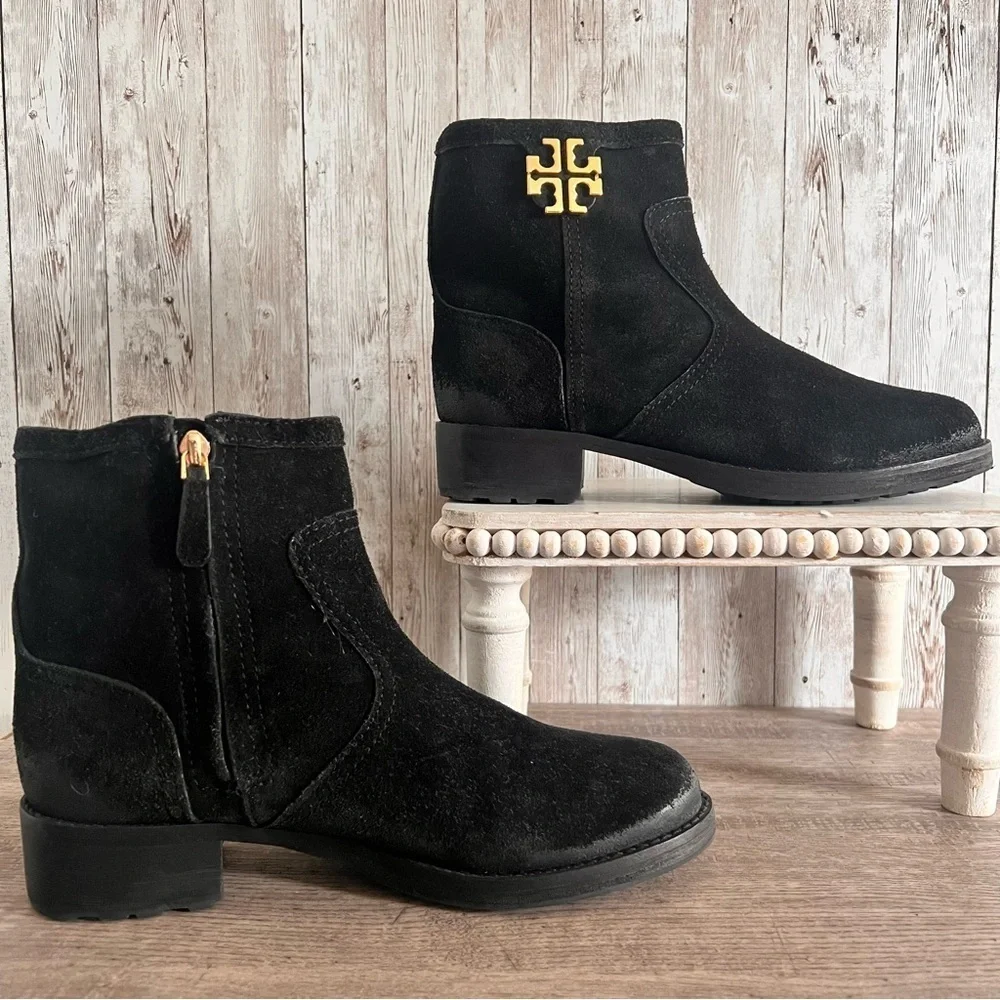 Tory Burch Eloise Suede Ankle Boots Size 8.5